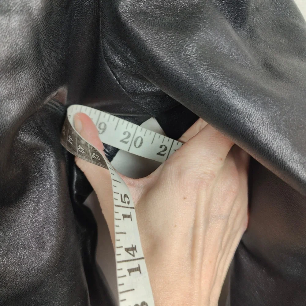 Vintage Valerie Stevens Lamb Leather Jacket‎ Womens Medium Button Up Black 90s